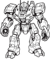 Fototapeta premium Cybernetic Paladin Macha Warrior Emblem Mech Titan Sci Fi Warrior Vector Logo Design