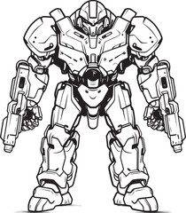 Techno Samurai Macha Warrior Vector Logo Design Mech Crusader Sci Fi Warrior Icon