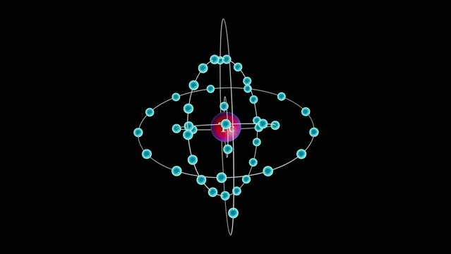 Technetium with electrons revolving around the atom