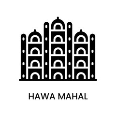 Hawa Mahal, Jaipur, Rajasthan, India. minimalist line art icon, historical landmark for web, mobile apps and UI.