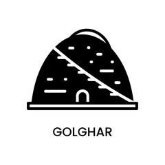 Golghar, Patna, Bihar, India. minimalist line art icon, historical landmark for web, mobile apps and UI.