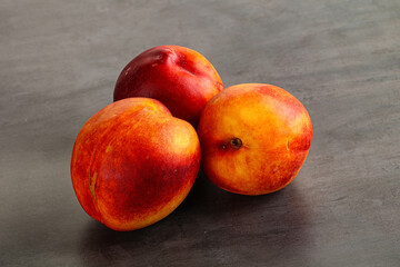 Ripe sweet juicy fresh red nectarines
