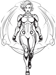 Quantum Queen Sci Fi Heroine Vector Logo Design Nova Knightess Futuristic Female Superhero Icon