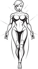 Cosmic Crusader Sci Fi Heroine Vector Logo Design Galactic Guardian Futuristic Female Superhero Icon