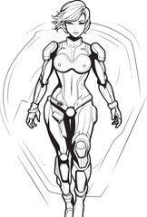 Quantum Queen Sci Fi Heroine Vector Logo Design Nova Knightess Futuristic Female Superhero Icon