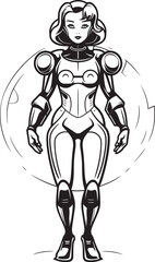 Quantum Queen Sci Fi Heroine Vector Logo Design Nova Knightess Futuristic Female Superhero Icon