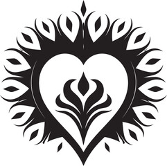 Divine Illumination Crest Sacred Heart Emblem Design Angelic Devotion Crest Vector Logo with Sacred Heart
