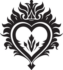 Eternal Devotion Mark Sacred Heart Icon Design Angelic Affection Badge Sacred Heart Emblem Vector