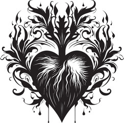 Obraz premium Sacred Heart Serenity Emblematic Vector Logo Divine Love Crest Sacred Heart Icon in Vector