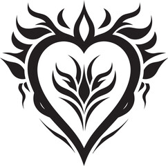 Sacred Heart Serenity Emblematic Vector Logo Divine Love Crest Sacred Heart Icon in Vector