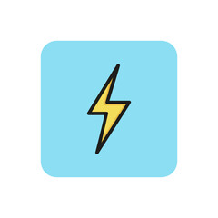 Line icon of high voltage symbol. Electricity, power, lightning. Energy symbol. Can be used for pictograms, web icons, buttons