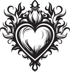 Radiant Reverence Insignia Sacred Heart Icon Design Celestial Affection Emblem Sacred Heart Logo