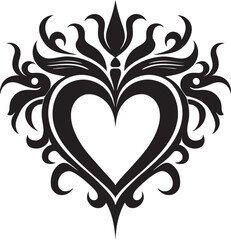 Angelic Devotion Emblem Sacred Heart Logo Design Reverent Flame Insignia Sacred Heart Vector Icon