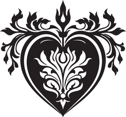 Blessed Devotion Emblem Sacred Heart Logo Design Eternal Flame Badge Sacred Heart Vector Emblem