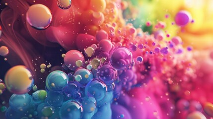 Obraz na płótnie Canvas A colorful image of many small, colorful spheres