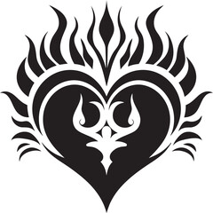 Eternal Flame Sacred Heart Icon Vector Logo Divine Illumination Sacred Heart Emblem Design