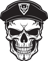 Military Beret Skull Special Operations Emblem Logo Skull Commando Beret Army Ranger Insignia Vector Design