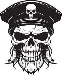 Tactical Skull Beret Combat Unit Logo Icon Elite Beret Skull Special Forces Insignia Vector