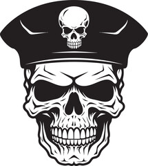 Skull Troop Beret Combat Unit Logo Icon Beret Commando Skull Tactical Division Emblem Vector
