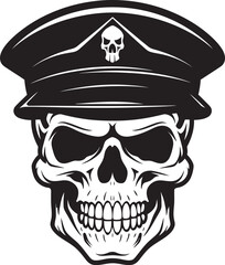 Elite Skull Troop Special Ops Emblem Icon Commando Skull Division Military Beret Vector