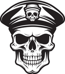 Tactical Skull Brigade Military Vector Logo Elite Beret Skull Special Forces Insignia Icon