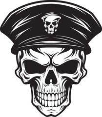 Commando Skull Division Tactical Insignia Vector Special Forces Skull Icon Covert Beret Design