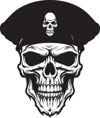 Tactical Skull Brigade Special Forces Insignia Vector Elite Beret Skull Military Unit Icon