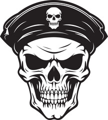 Skull Commando Beret Army Ranger Insignia Vector Design Tactical Skull Beret Combat Unit Logo Icon