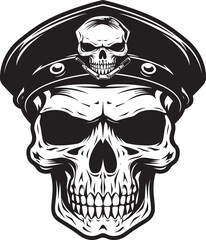 Skull Trooper Beret Army Division Emblem Logo Elite Skull Beret Special Forces Insignia Vector Design