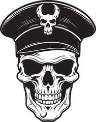 Tactical Beret Skull Special Forces Insignia Icon Stealth Skull Beret Covert Military Unit Logo