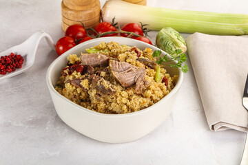 Bulgur with lamb and vegetables