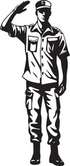 Sentinel of Service Soldier Salute Vector Design Tribute Trooper Military Salute Logo Icon