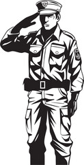 Fototapeta na wymiar Respect Rendered Military Salute Vector Dutys Honor Soldier Logo Design