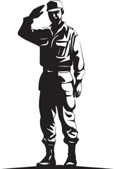 Dutys Dedication Saluting Soldier Emblem Vector Salute Sentry Soldier Saluted Vector Logo