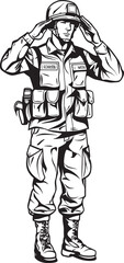 Honors Herald Military Salute Logo Vector Salute Sentinel Saluting Soldier Emblem Design