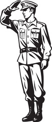 Guardian Gesture Military Salute Logo Icon Honors Herald Saluting Soldier Emblem Design