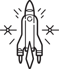 Orions Odyssey Rocket Logo Vector Graphic Solar Swoop Space Rocket Lineart Icon