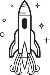 Cosmic Catalyst Space Rocket Vector Logo Design Galaxia Glide Rocket Lineart Icon Design