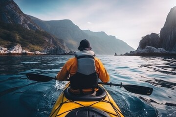a man in kayak. generative ai