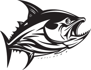 Ocean Odyssey Clean Tuna Icon Marine Muse Graceful Tuna Lineart