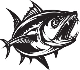Undersea Splendor Graceful Tuna Emblem Blue Current Clean Tuna Icon Concept
