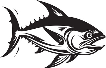 Blue Reflection Graceful Tuna Icon Design Nautical Essence Dynamic Tuna Lineart