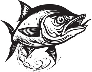 Oceanic Overture Vector Tuna Icon Concept Marine Marvel Stylish Tuna Fish Logo