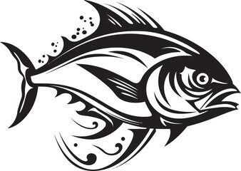 Marine Muse Clean Tuna Lineart Sea Spirit Elegant Tuna Emblem