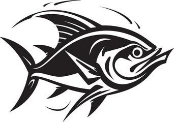 Seabound Elegance Tuna Lineart Vector Azure Harmony Minimalist Tuna Fish Icon