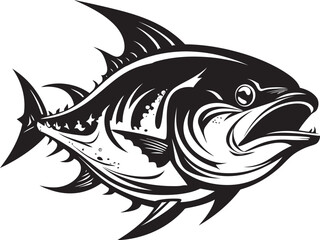 Coastal Creations Vector Tuna Icon Design Deep Blue Design Tuna Fish Lineart