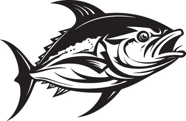 Marine Mosaic Stylish Tuna Icon Sea Splendor Vector Tuna Emblem Concept