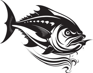 Sea Splendor Vector Tuna Emblem Concept Coastal Classics Clean Tuna Fish Design
