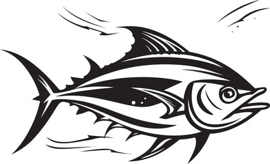 Aqua Artisan Abstract Tuna Vector Oceanic Odyssey Vector Tuna Icon Design