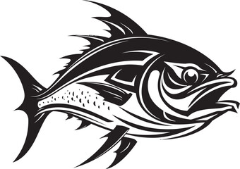 Deep Blue Dream Abstract Tuna Icon Concept Underwater Unity Clean Tuna Emblem